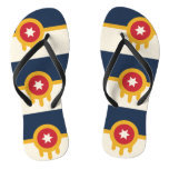Adult Slim Straps with Flag of Tulsa, Oklahoma Flip Flops