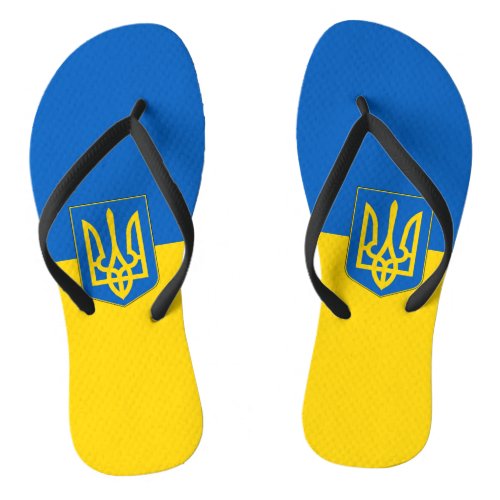 Adult Slim Straps with Flag of Ukraine Flip Flops