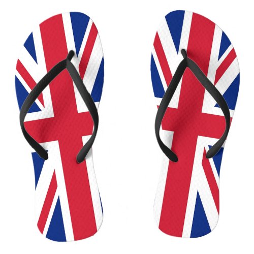 Adult Slim Straps with Flag of United Kingdom Flip Flops