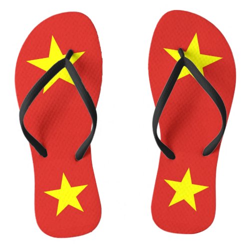 Adult Slim Straps with Flag of Vietnam Flip Flops