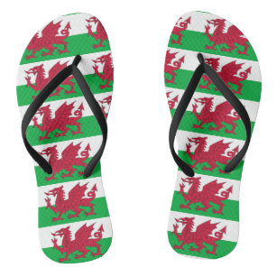 MENS MEDIUM Flip Flops Wales Welsh Dragon Flag SANDALS BEACH SHOES GIFT PRESENT