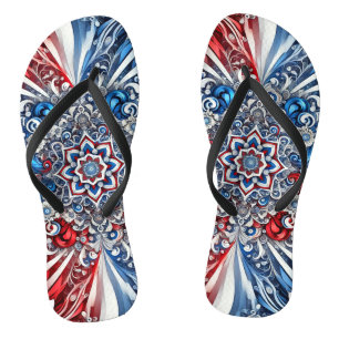 Adult Slim Straps with French Colors Flip Flops