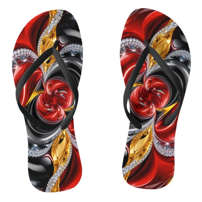 Adult Slim Straps with German Colors Flip Flops (Footbed)