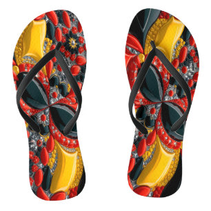 Adult Slim Straps with Germany Colors Flip Flops