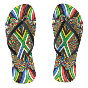 Adult Slim Straps with South African Colors Flip Flops