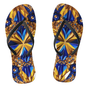 Adult Slim Straps with Sweden Colors Flip Flops