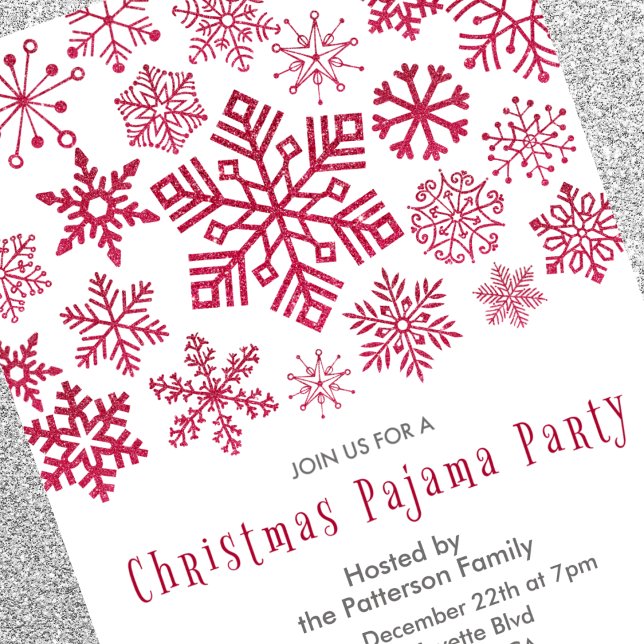 Adult Slumber party invitation Glitter Snowflake (Creator Uploaded)