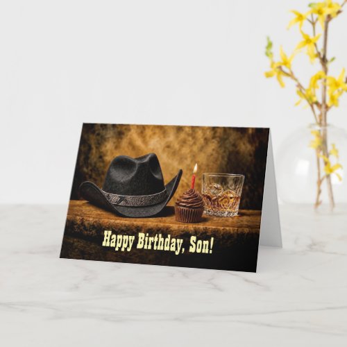 Adult Son Happy Birthday Western Humor Card