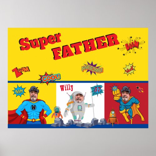 Adult Superhero Photo Poster