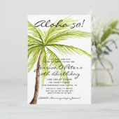 Adult Surprise 50th Birthday Tropical Aloha Party Invitation (Standing Front)