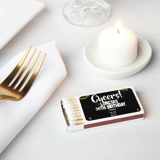 Adult Surprise Birthday Matches Black (Insitu)