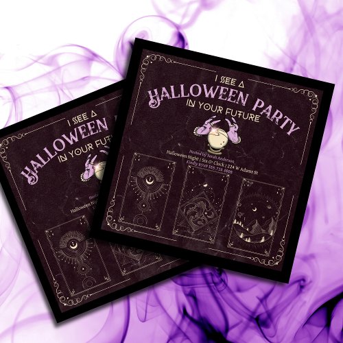 Adult Tarot Halloween Party Invitation