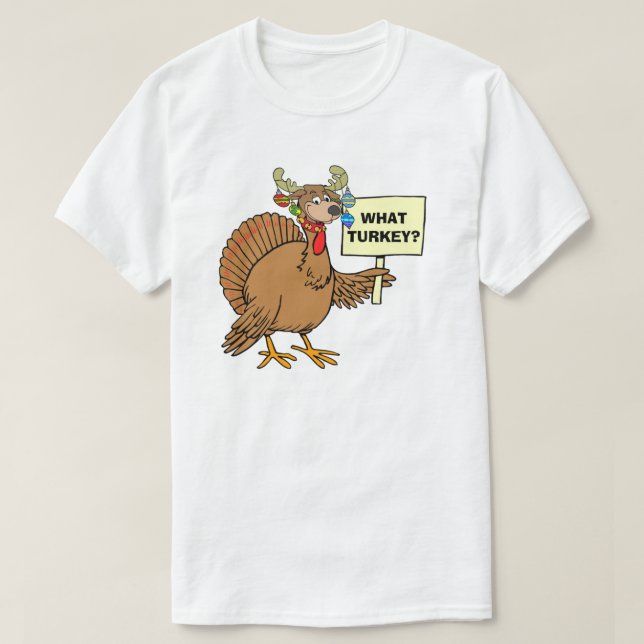 Adult Thanksgiving Humor Undercover Turkey Hiding T-Shirt (Design Front)