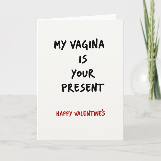 Adult Valentines Vagina Present Card (Front)