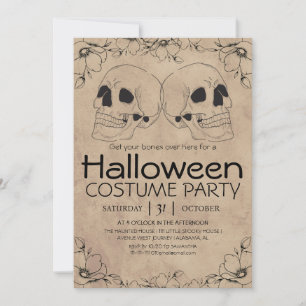Adult Vintage Gothic Halloween Costume Party Invitation