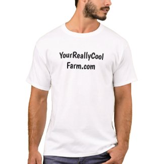 Adult white T-shirt with your farm's site/name