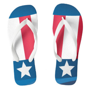Adult, Wide Strap Flip Flops/American Flag Flops