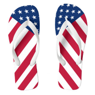 Adult, Wide Strap Flip Flops/American Flag Flops