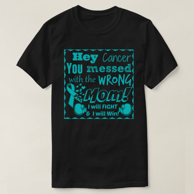 Adult You messed with wrong mom Cancer shirt (Design Front)