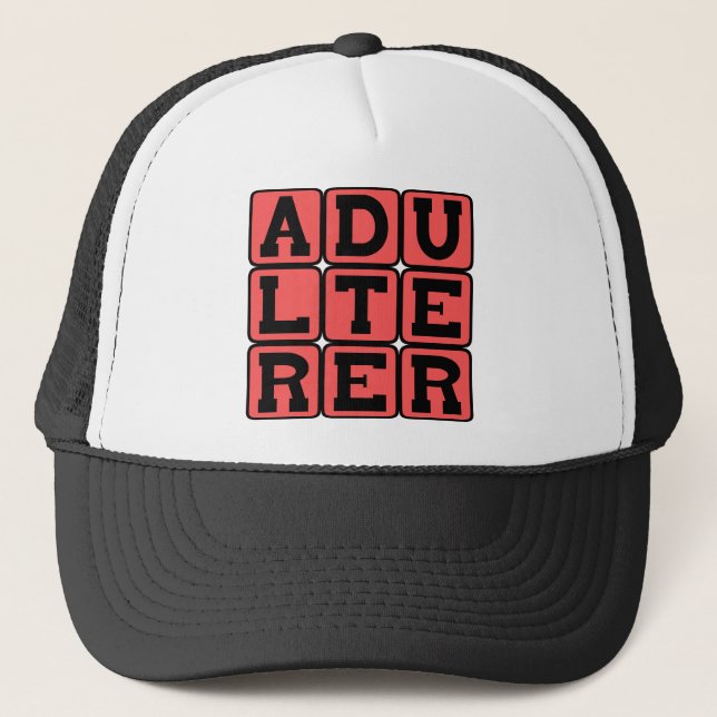 Adulterer, Scarlet Letter Trucker Hat (Front)