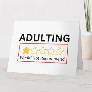Adulting 1 Star Would Not Recommend Funny Birthday Card