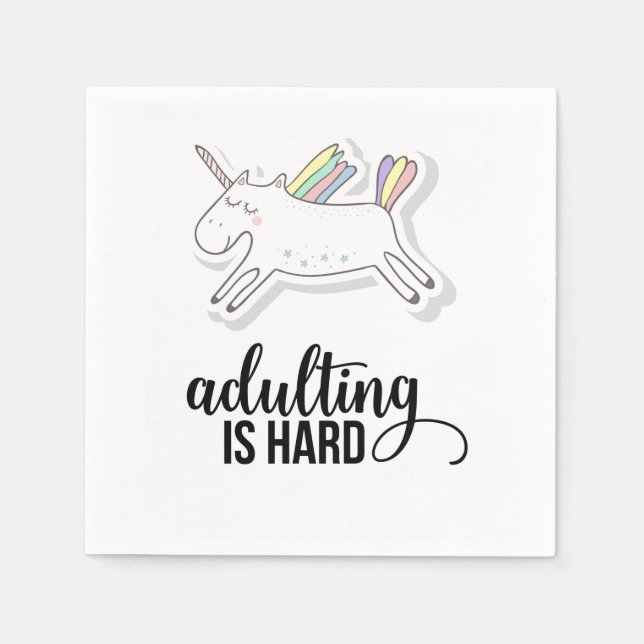 Adulting is Hard Funny Napkins (Front)