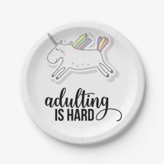 Adulting is Hard Funny Paper Plates