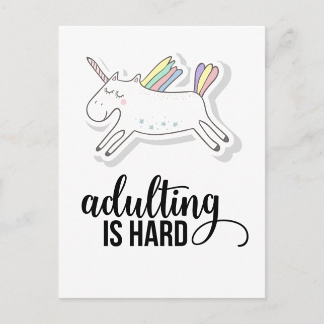 Adulting is Hard Funny Postcard (Front)