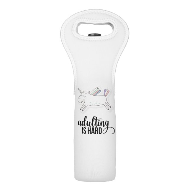 Adulting is Hard Funny Wine Bag (Front)