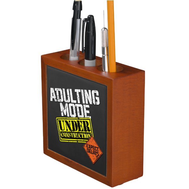 Adulting Mode Under Construction a Funny Adulting Desk Organizer (In Situ)