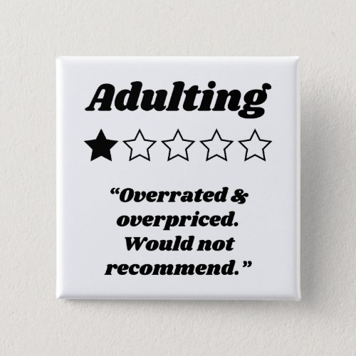 Adulting One Star Review Button