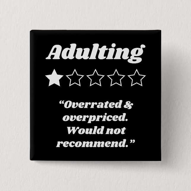 Adulting One Star Review Button (Front)