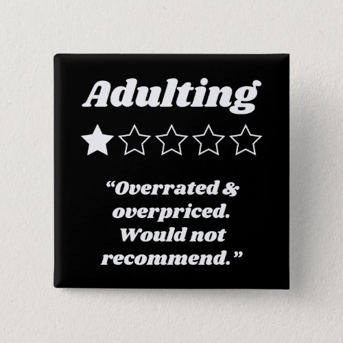 Adulting One Star Review Button