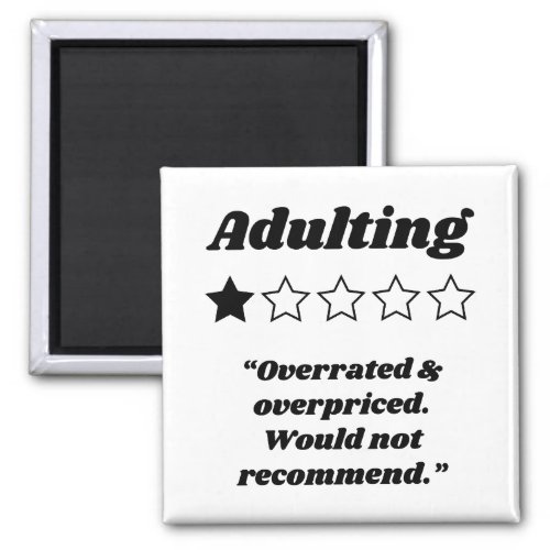 Adulting One Star Review Magnet