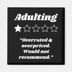 Adulting One Star Review Magnet