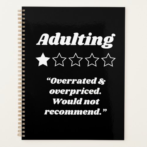 Adulting One Star Review Planner