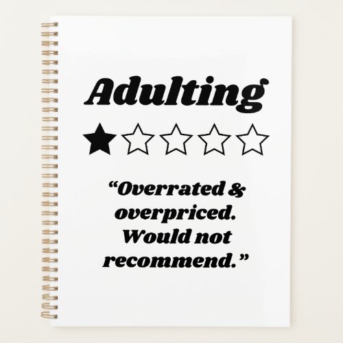 Adulting One Star Review Planner