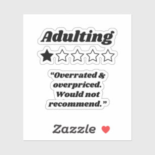 Adulting One Star Review Sticker
