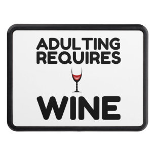 ADULTING REQUIRES WINE HITCH COVER