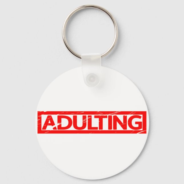 Adulting Stamp Keychain (Front)