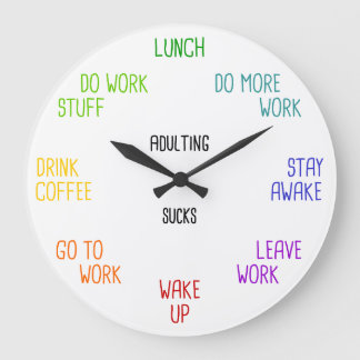 Adulting Sucks Rainbow Office / Work Wall Clock
