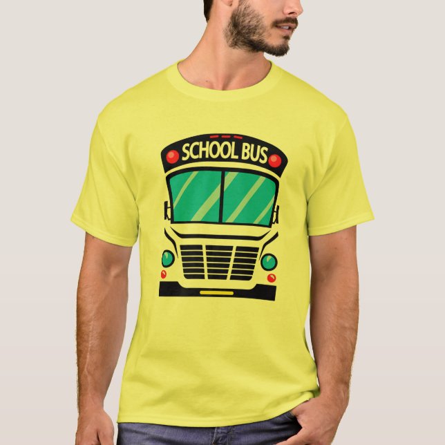 Adults And Kids School Bus Costume Halloween T-Shirt (Front)