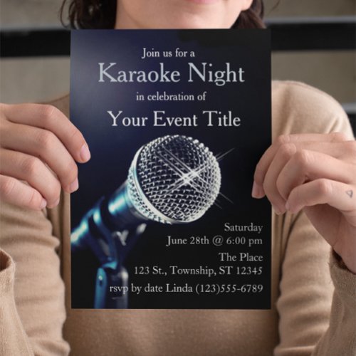 Adults Karaoke Party Custom Invitation
