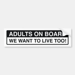 Adults On Board Bumper Sticker