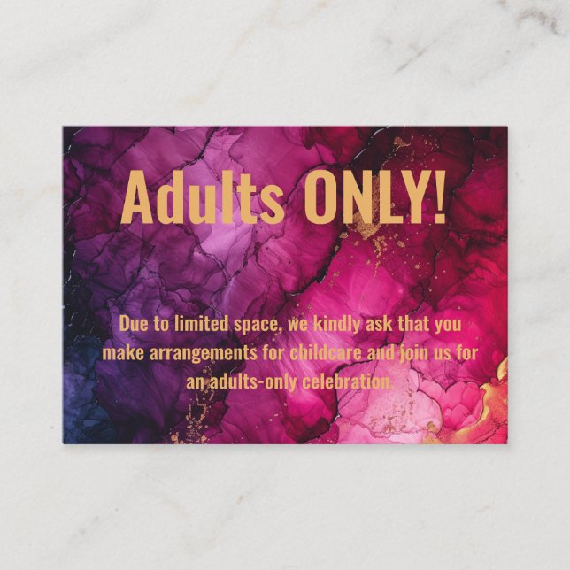 ADULTS Only Celestial Elegance Marble Symphony Enclosure Card (Front)