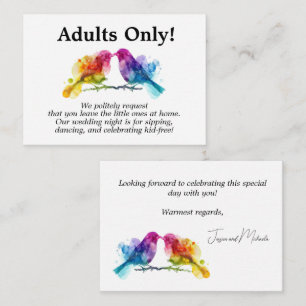 Adults Only LGBTQ+ Rainbow Lovebirds Enclosure Card