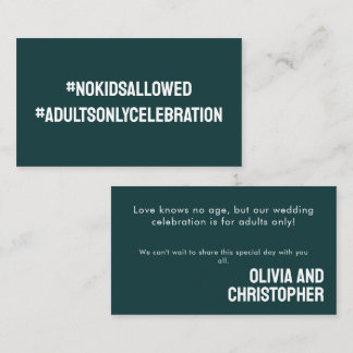 Adults Only! Minimalist Bold Rustic Harmony Enclosure Card