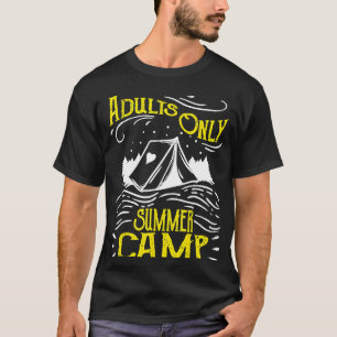 Adults Only Summer Camp Funny Camping T-Shirt
