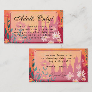 Adults Only Sunset Serenade Wedding Enclosure Card