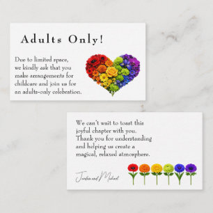 🌈 Adults‑Only Wedding Flourish Together Enclosure Card